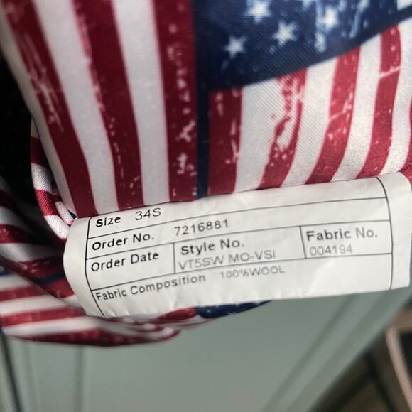 Joe Joseph Abboud Wool Vest American Flag Back Gray Size 34 Small - Picture 3 of 4